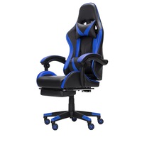 scaun gaming reglabil idealstore esport suport pentru picioare retractabil cotiere reglabile perne confortabile modificare inclinatie spatar albastru negru imagen 38_0_
0