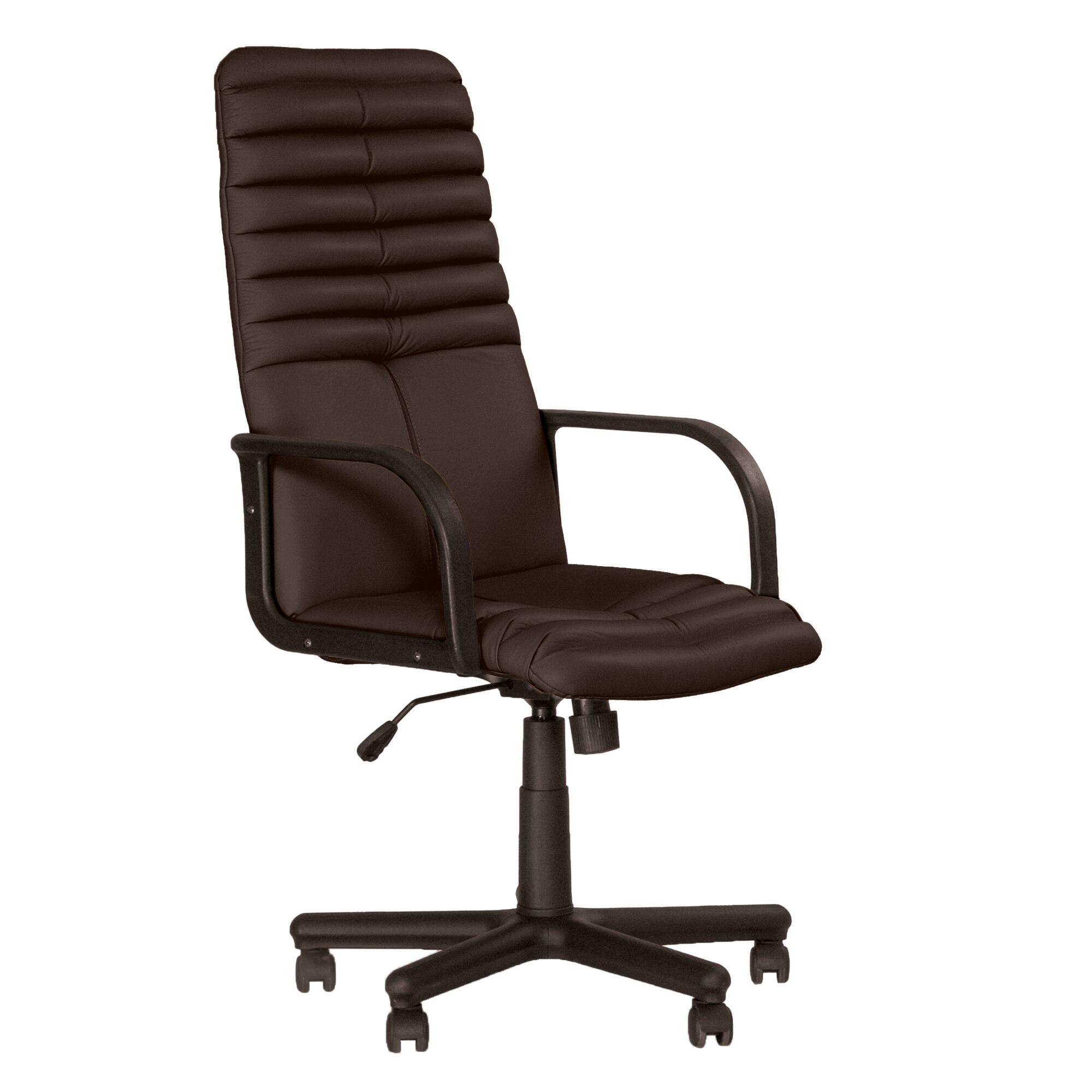 Scaun directorial Moderna Galaxy, brate PP, piele ecologica, brun inchis