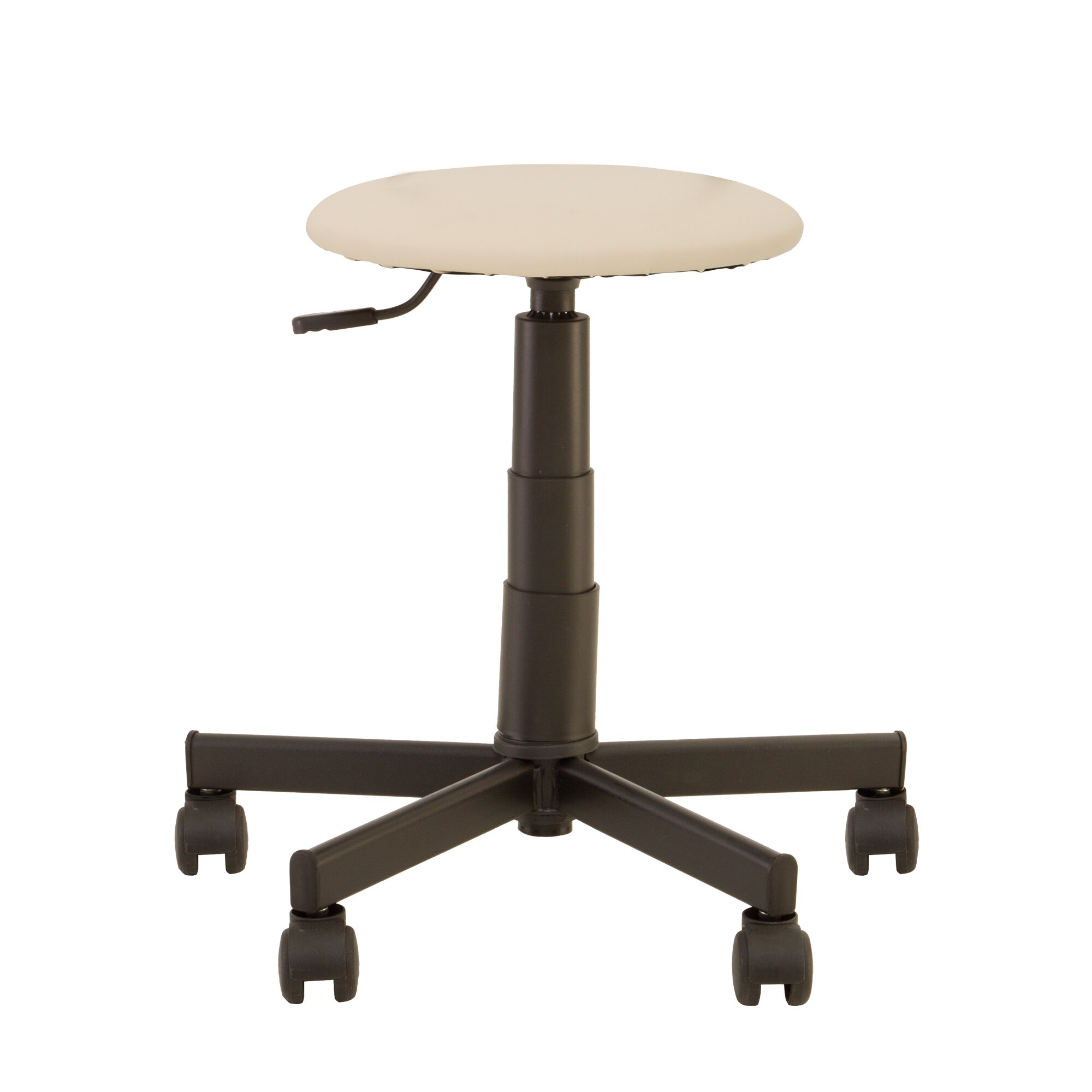 Scaun profesional rotativ Stool GTS, baza metalica, sezut piele ecologica, crem