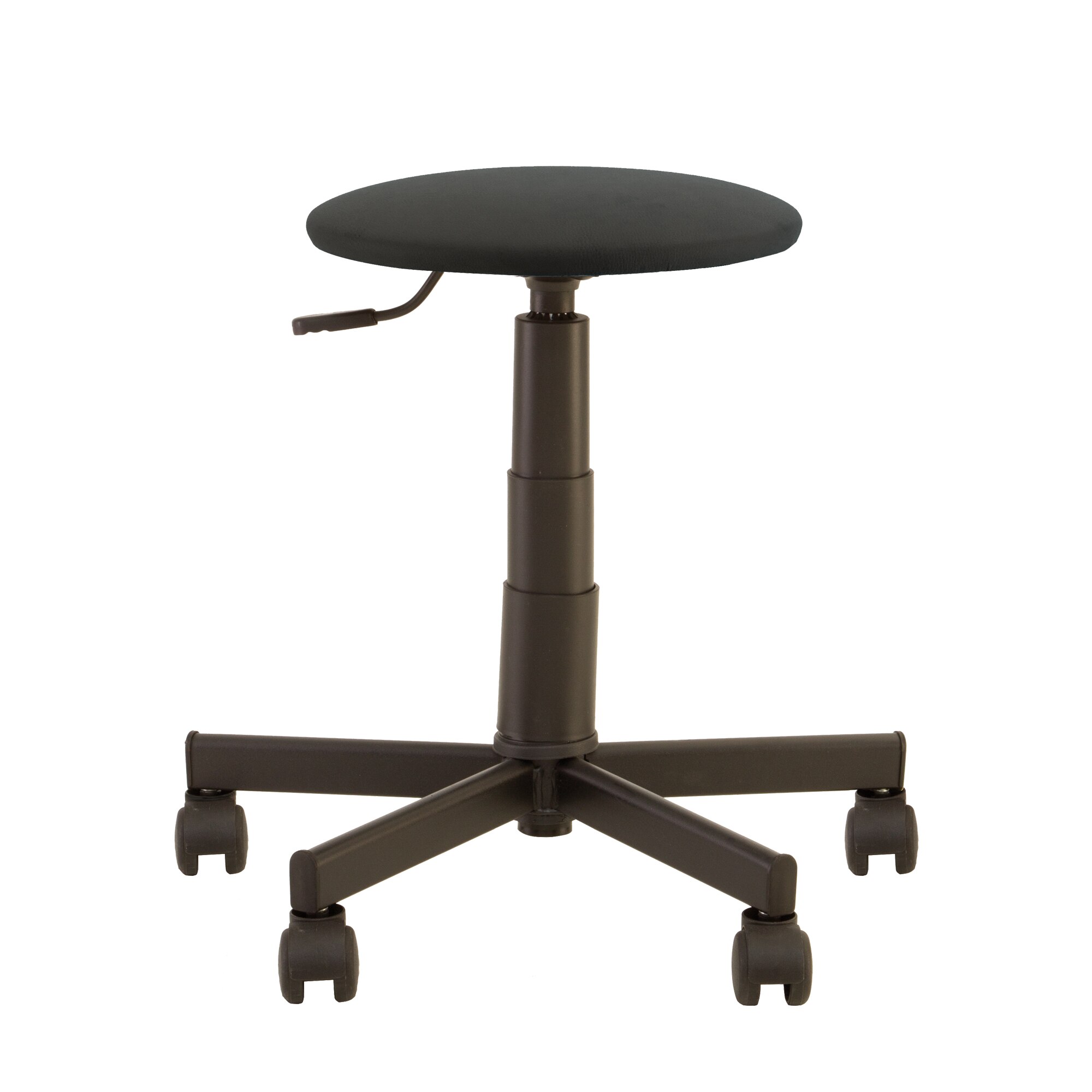 Scaun profesional rotativ Stool GTS, baza metalica, sezut piele ecologica, negru