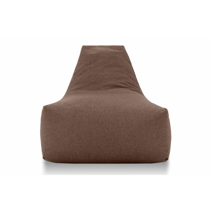 Fotoliu Puf Lounge, Tip Para, cu maner, tapiterie din microfibra, anti alergic, umplut cu spuma confortabila, Maro