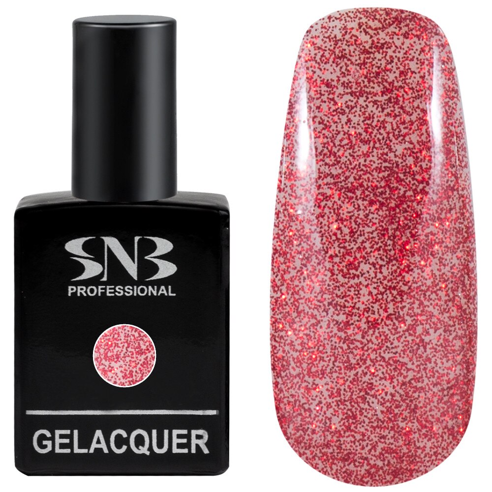 Oja semipermanenta SNB GLG03 Glitter Red 15 ml