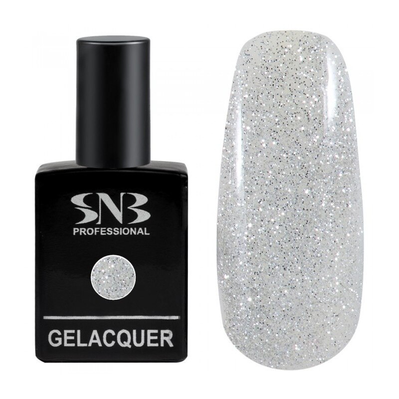 Oja semipermanenta SNB GLG01 Glitter Silver 15 ml