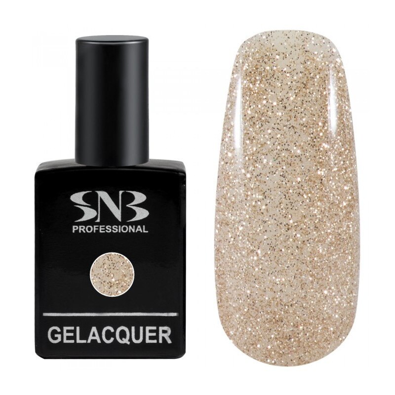 Oja semipermanenta SNB GLG02 Glitter Gold 15 ml