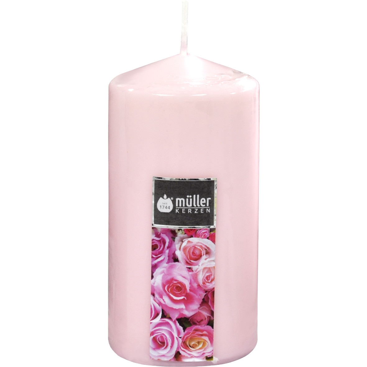 Lumanare stalp parfumata 130/65 mm Trandafir