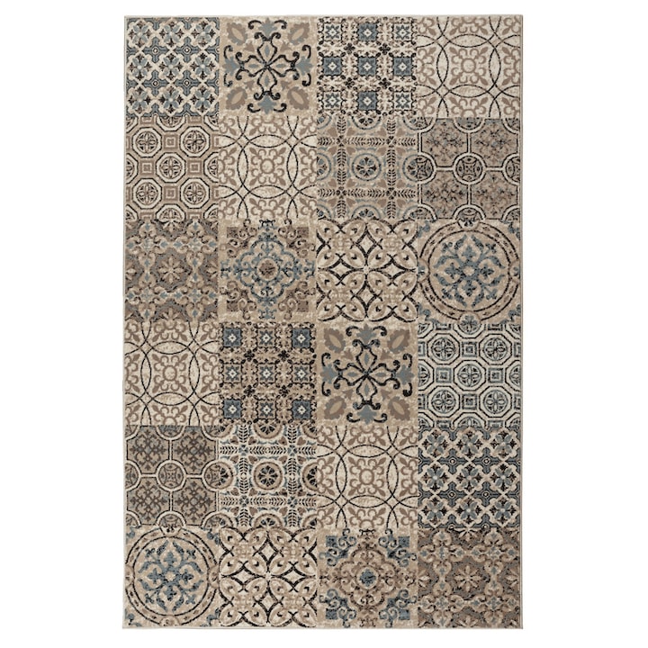 Szintetikus szőnyeg Delta 8771-1-43255, 60x110 cm, bézs/szürke, geometrikus minta