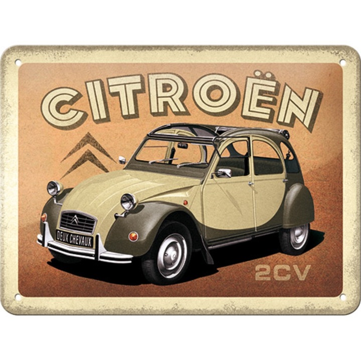 Placa decor metalica 15x20 cm " Citroen - 2CV "