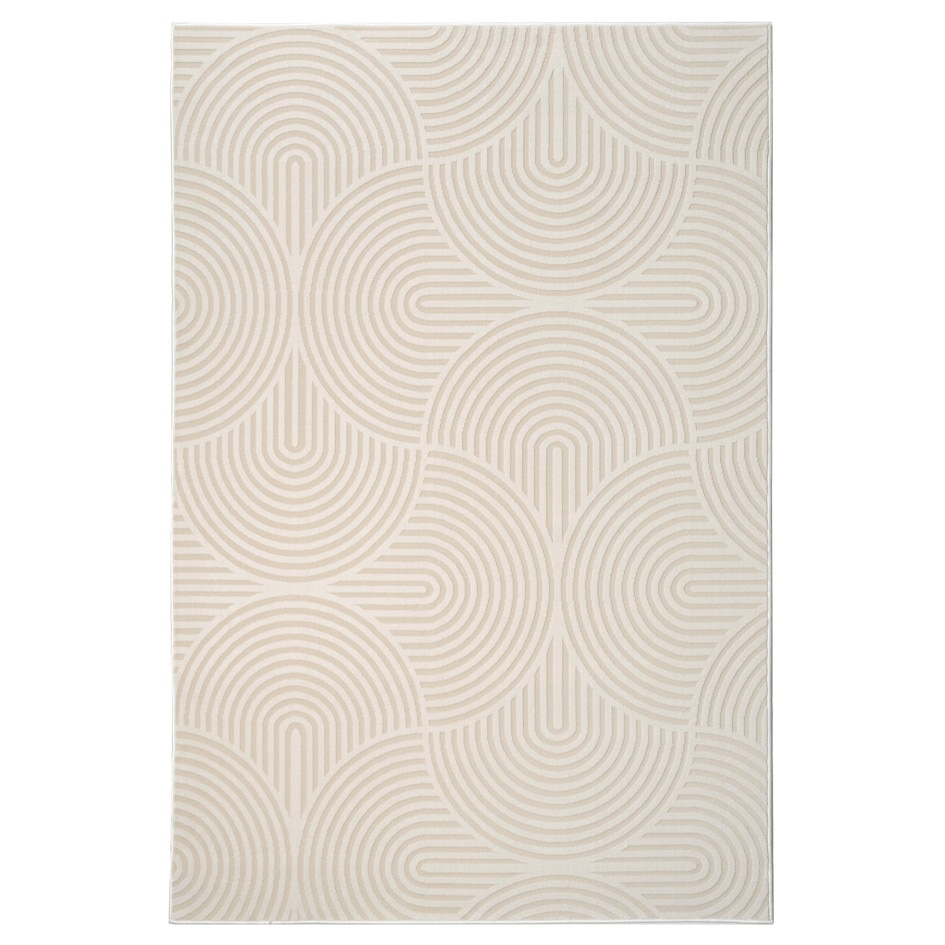 Covor sintetic Geo 8869-1-43231, 60x110 cm, bej, model geometric