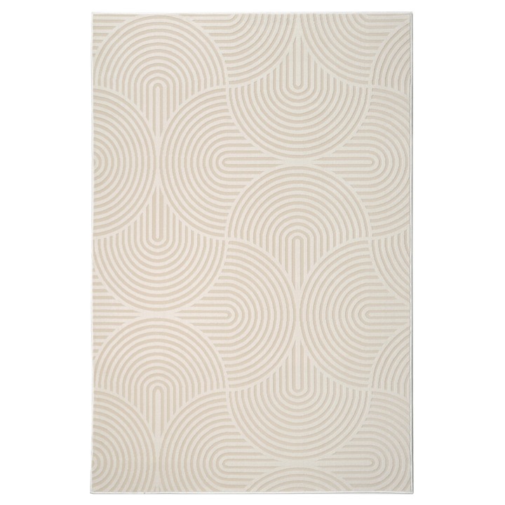 Covor Carpeta sintetic, Colectia Geo 8869-1-43231, 80x150 cm, bej, model geometric