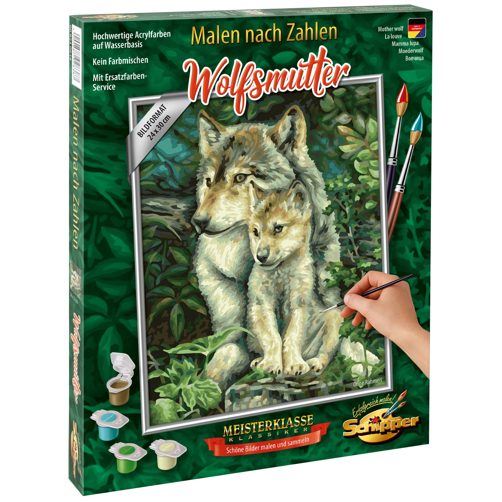 Set pictura pe numere Schipper - Mother wolf, 24x30 cm