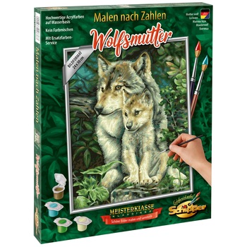 Set pictura pe numere Schipper - Mother wolf, 24x30 cm Set pictura pe numere Schipper - Mother wolf, 24x30 cm