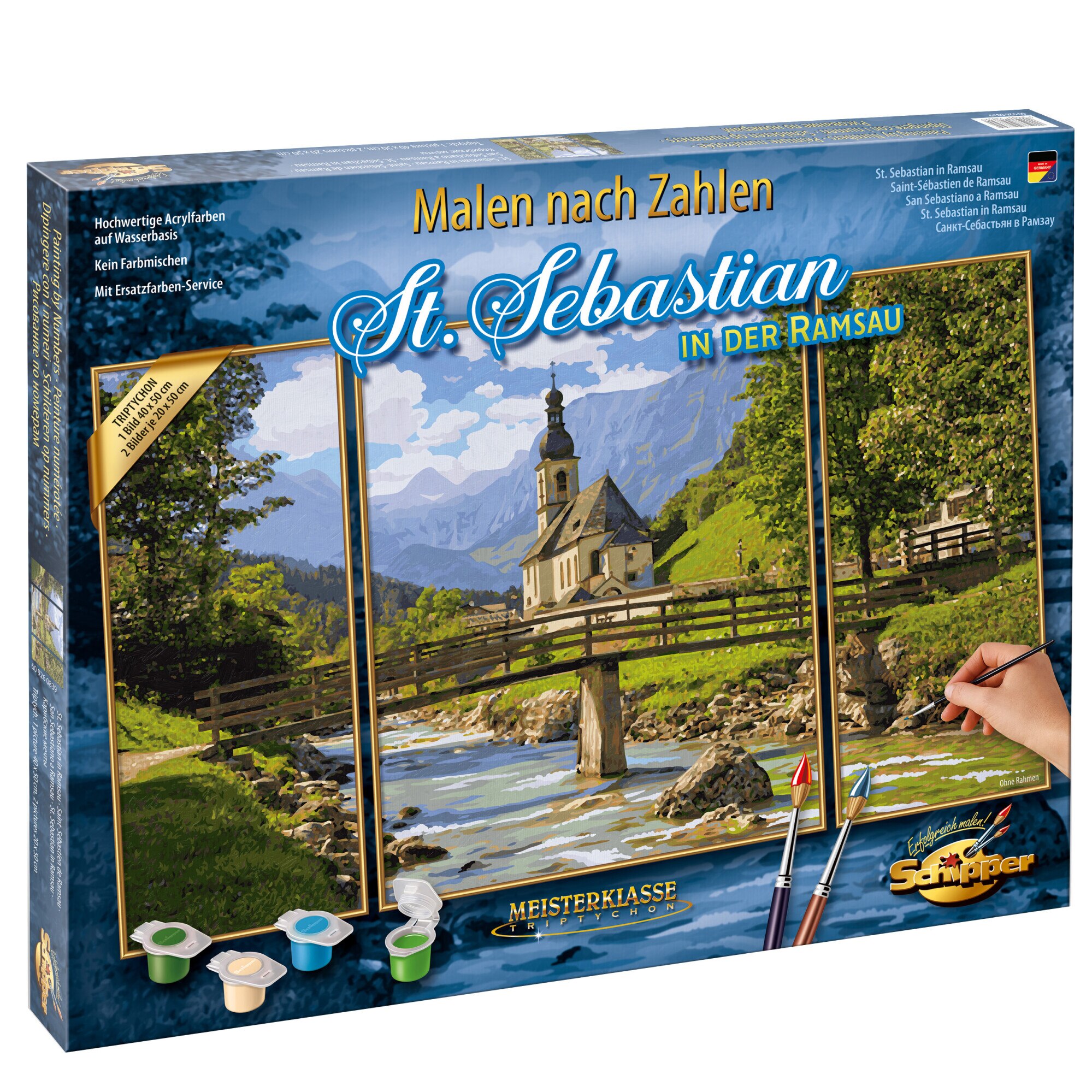 Set pictura pe numere Schipper Triptic - St. Sebastian in Ramsau, 50x80 cm