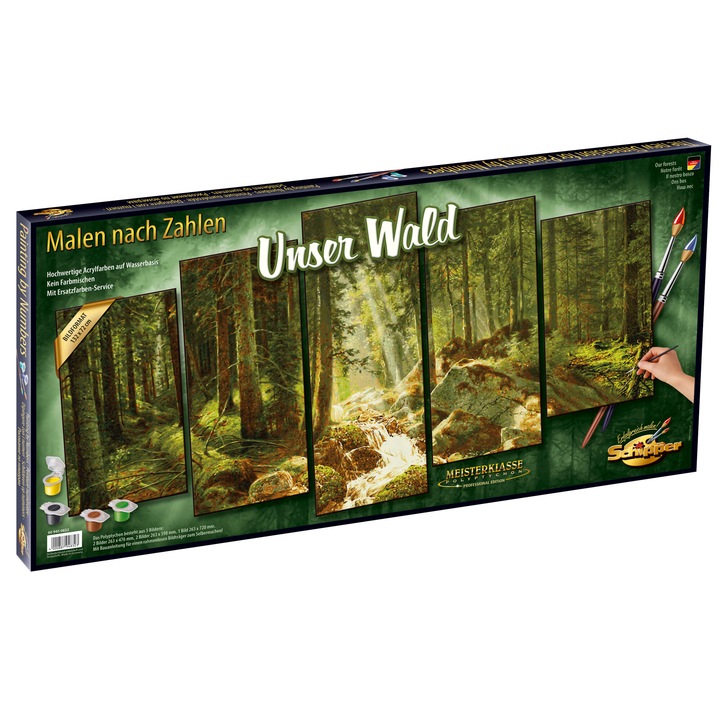 Комплект за рисуване по номера Schipper - Our forest, 132x72 см