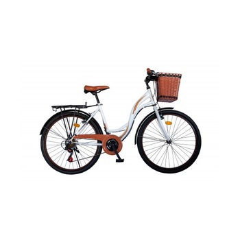 Bicicleta RDB HOLBINA, Culoare Alb/Maro Roata 26 Bicicleta RDB HOLBINA, Culoare Alb/Maro Roata 26
