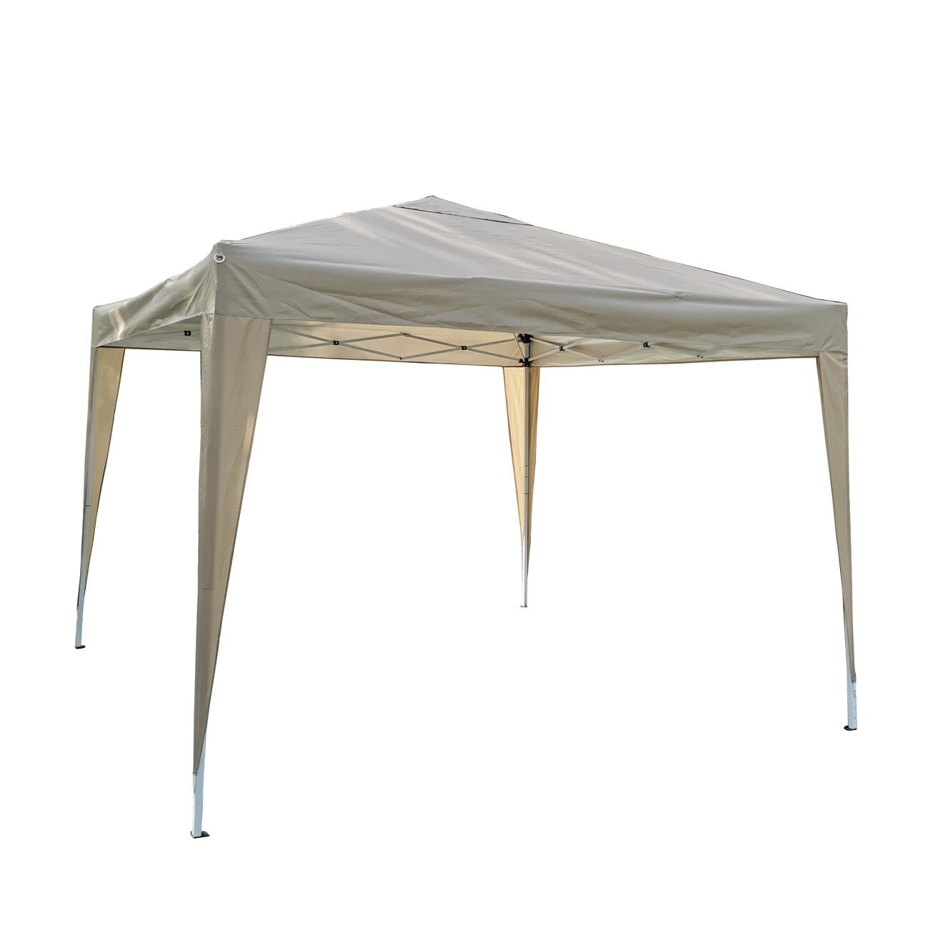 Pavilion pliabil pentru gradina Garden RC005 cu 4 picioare, cadru metalic + poliester, patrat, 3 x 3 m, maro