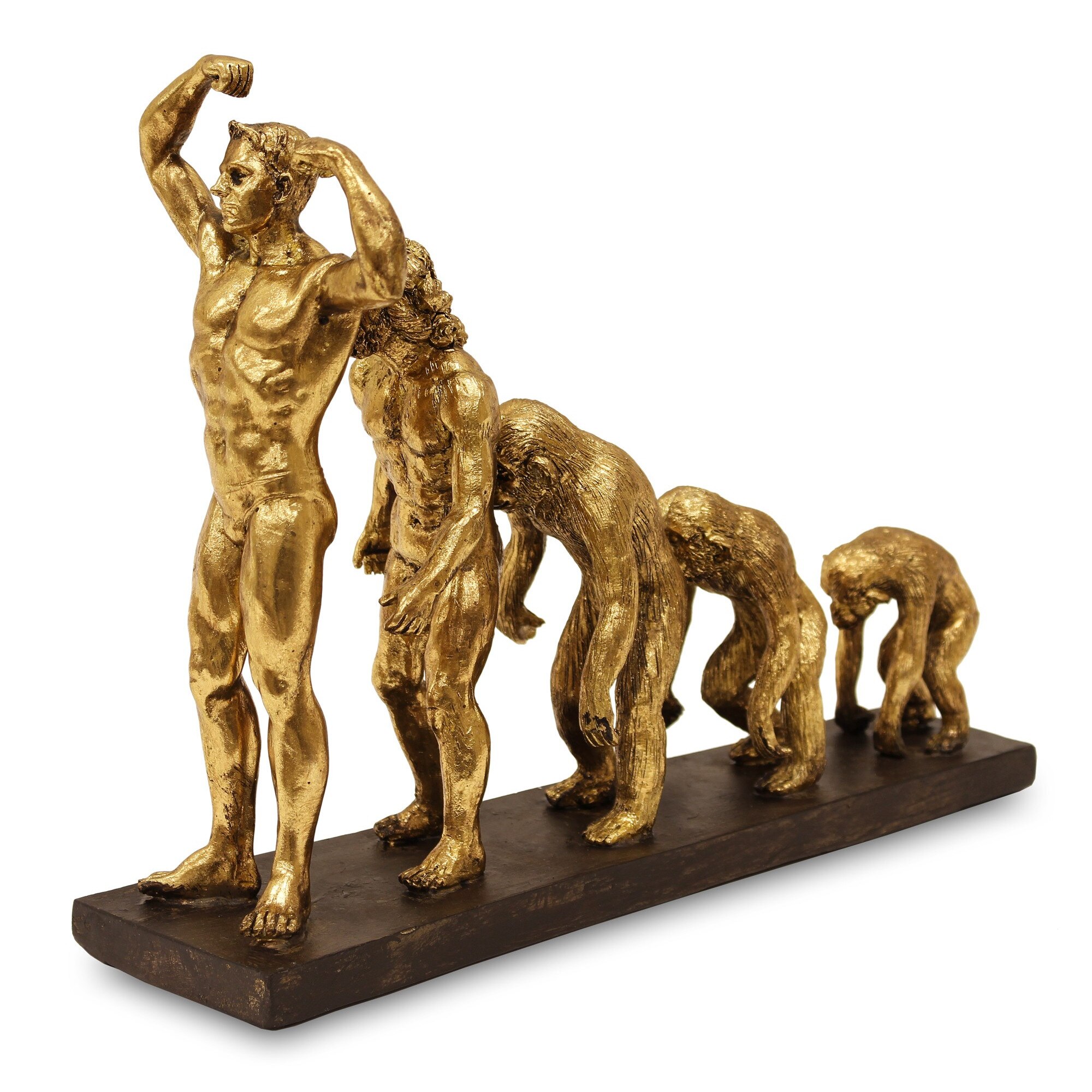 Decoratiune, Human Evolution, auriu, 26x33x9 cm