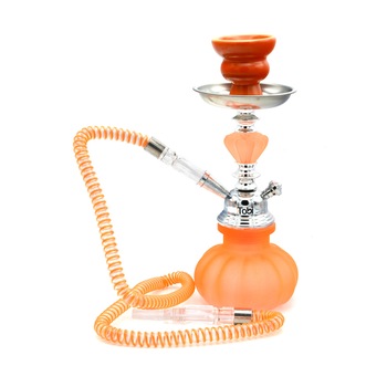 Narghilea Tobi, Zenima, 1 furtun, Portocaliu, 26 cm Narghilea Tobi, Zenima, 1 furtun, Portocaliu, 26 cm