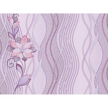 Tapet Slavyanski Oboi, Arlechino 7165-06, acrilic, semilavabil, model fantezie cu flori si dungi, mov, pentru living sau dormitor, rola 0.53 m x 10.05 m Tapet Slavyanski Oboi, Arlechino 7165-06, acrilic, semilavabil, model fantezie cu flori si dungi, mov, pentru living sau dormitor, rola 0.53 m x 10.05 m