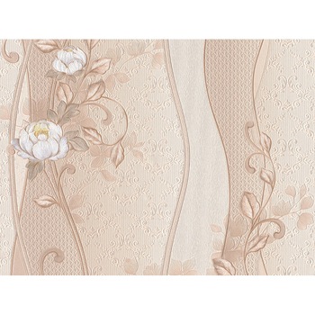 Tapet Slavyanski Oboi, Flori 8164-05, model cu flori si dungi, bej-maro, semilavabil, hartie, duplex,, rola 0.53 m x 10.05 m Tapet Slavyanski Oboi, Flori 8164-05, model cu flori si dungi, bej-maro, semilavabil, hartie, duplex,, rola 0.53 m x 10.05 m