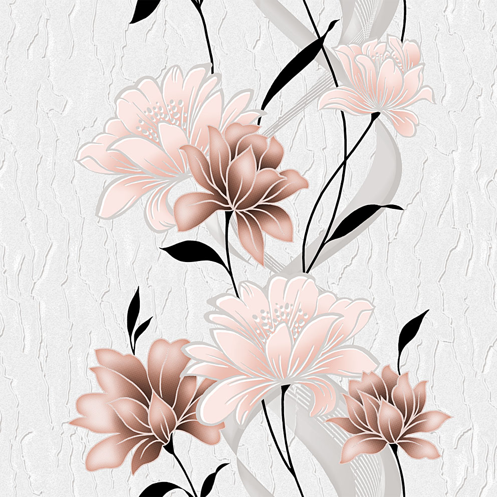 Tapet semilavabil Fox Wallcovering, Sofia 2400, model cu flori, gri-bej, hartie simplex, rola 0.53 m x 10.05 m