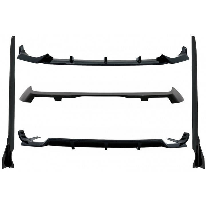 Pachet Exterior Aero compatibil cu BMW X7 G07 2018-2022 M-Tech Black Knight Design Negru Lucios