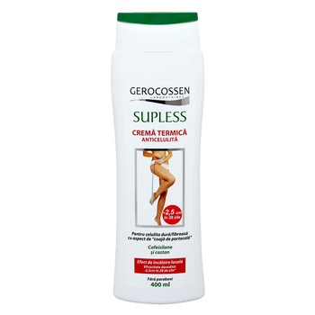 Crema termica anticelulitica Gerocossen Supless, cafeisilane si castan, 400 ml Crema termica anticelulitica Gerocossen Supless, cafeisilane si castan, 400 ml