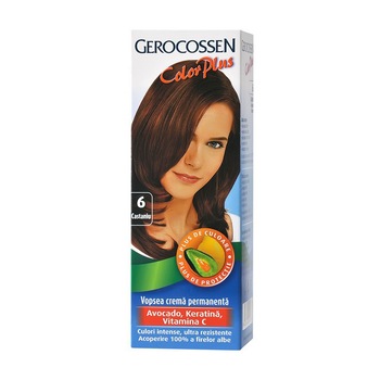 Vopsea Gerocossen Color Plus, 6, Castaniu Vopsea Gerocossen Color Plus, 6, Castaniu