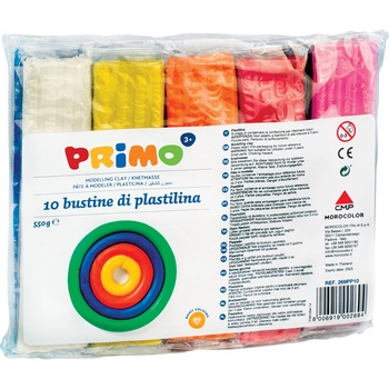 Plastilina Primo, 550 g/cutie, 10 culori/set Plastilina Primo, 550 g/cutie, 10 culori/set