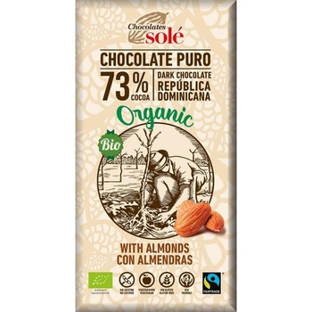 Ciocolata Bio Neagra cu Migdale si 73% Cacao Pronat 150gr Ciocolata Bio Neagra cu Migdale si 73% Cacao Pronat 150gr