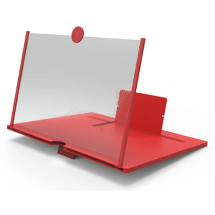 Suport de telefon multifunctional Lupa ecranului telefonului mobil Protectie ochi, Bx34, cu factor de marire 9 x Rosu