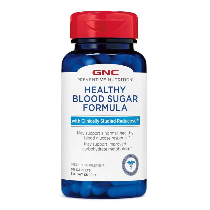 GNC Preventive Nutrition® Blood Sugar Formula cu Reducose® pentru Reglarea Zaharului din Sange, 60 Tb