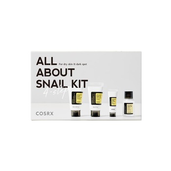 Kit de calatorie cu extract de melc, COSRX, Gel de curatare, Ser, Crema de ochi, Crema de fata Kit de calatorie cu extract de melc, COSRX, Gel de curatare, Ser, Crema de ochi, Crema de fata