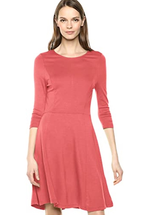 Lark & ​​​​Ro női ruha, 3/4 ujjal,, Púderrózsaszín