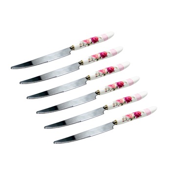 Set 6 cutite Spring Flowers, Charisma, Inox&Portelan, 21x1.5 Set 6 cutite Spring Flowers, Charisma, Inox&Portelan, 21x1.5
