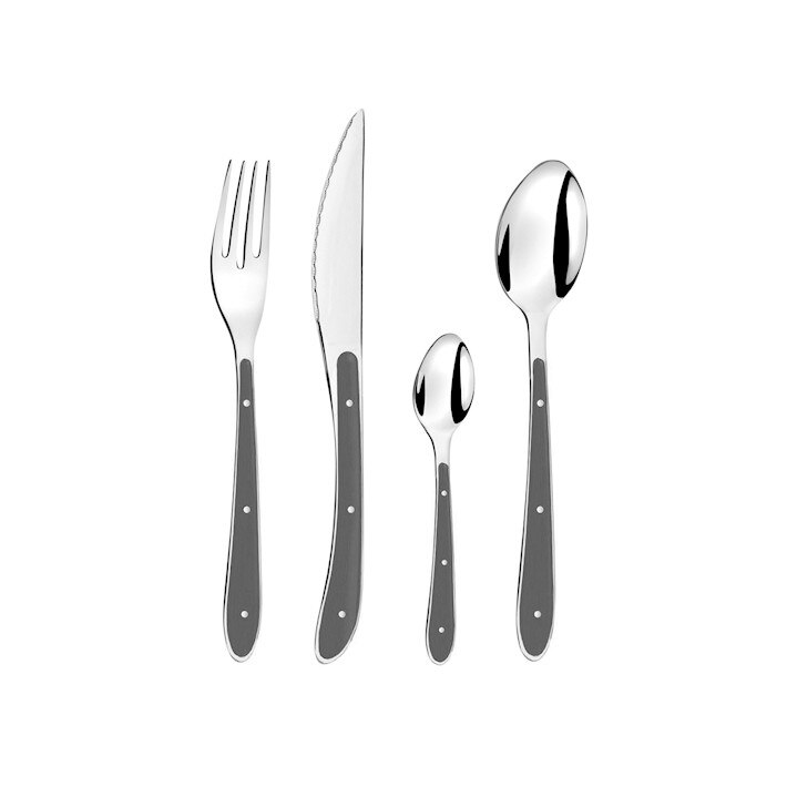 Set 24 tacamuri inox, Gri