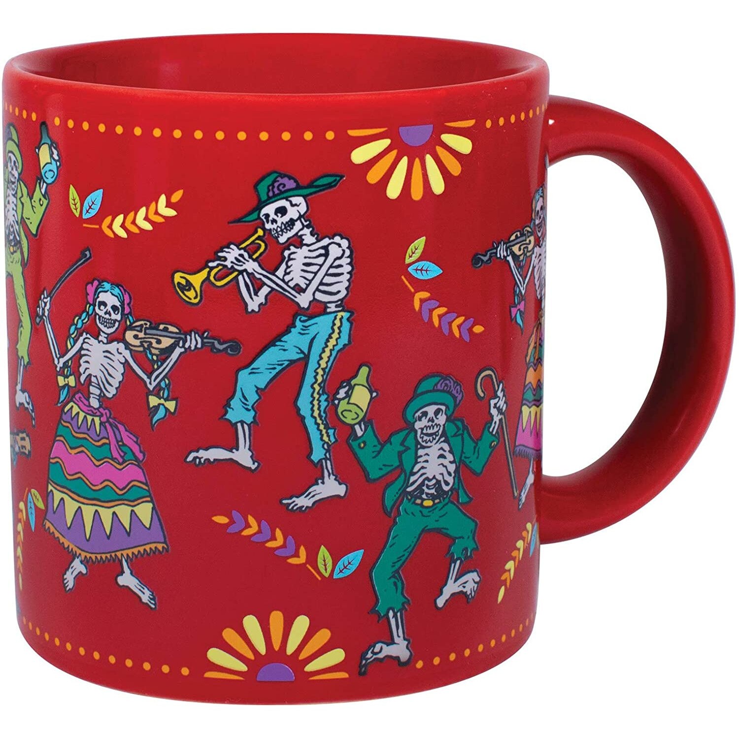 Cana termosensibila - Day of the Dead, Ceramica, 350 ml, Rosu