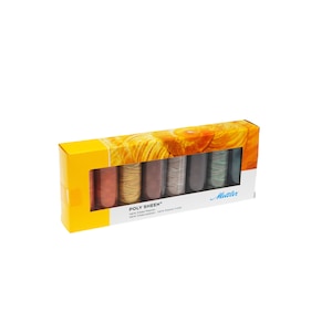 Set ata de brodat, lucioasa, combinatie 8 culori de Toamna, Poly Sheen® Mettler, multicolor