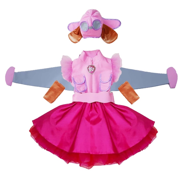 Costum Skye Patrula Catelusilor 4 ani, Flavis, Roz