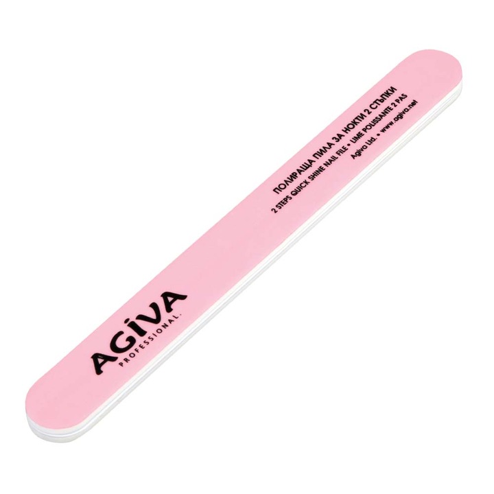 Pila de unghii Agiva professional, 2 Suprafete cu granulatii diferite, Roz