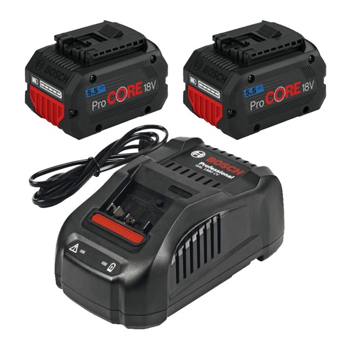 Комплект 2 батерии 18V/5.5Ah и зарядно 14.4 – 18 V GAL 1880 CV Bosch