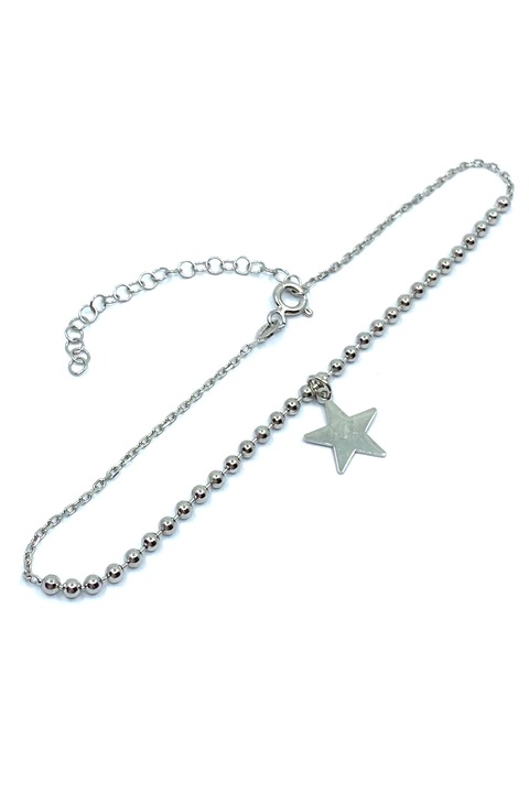 Bratara pentru picior, Agavi, argint 925, argintiu, 22 cm