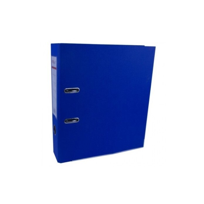 Biblioraft carton plastifiat cu margine metalica,buzunar plastic A4 5cm/7.5cm EVOffice, albastru