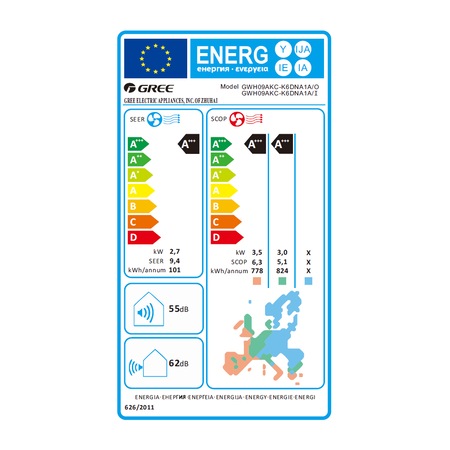 Aparat de aer conditionat Gree Soyal GWH09AKC-K6DNA1A Inverter 9000 BTU, Clasa A+++, Detectie infrarosu, Pre-incalzire inteligenta, Functia Anti-inghet, Auto-diagnoza, WiFI, Display LED