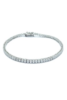 Bratara tennis unisex, Agavi, argint 925, cu zirconiu, alb/argintiu, 18.5 cm Bratara tennis unisex, Agavi, argint 925, cu zirconiu, alb/argintiu, 18.5 cm