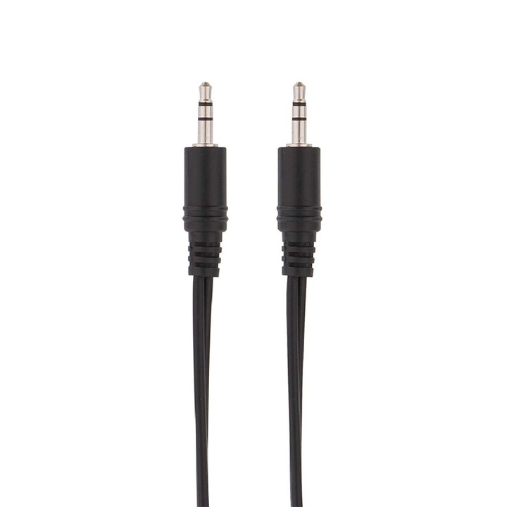 Cablu audio Jack, TnB, Negru, 3.5mm, 0.8m