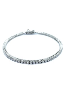 Bratara tennis dama, Agavi, argint 925, zirconiu, alb/argintiu, 18 cm Bratara tennis dama, Agavi, argint 925, zirconiu, alb/argintiu, 18 cm