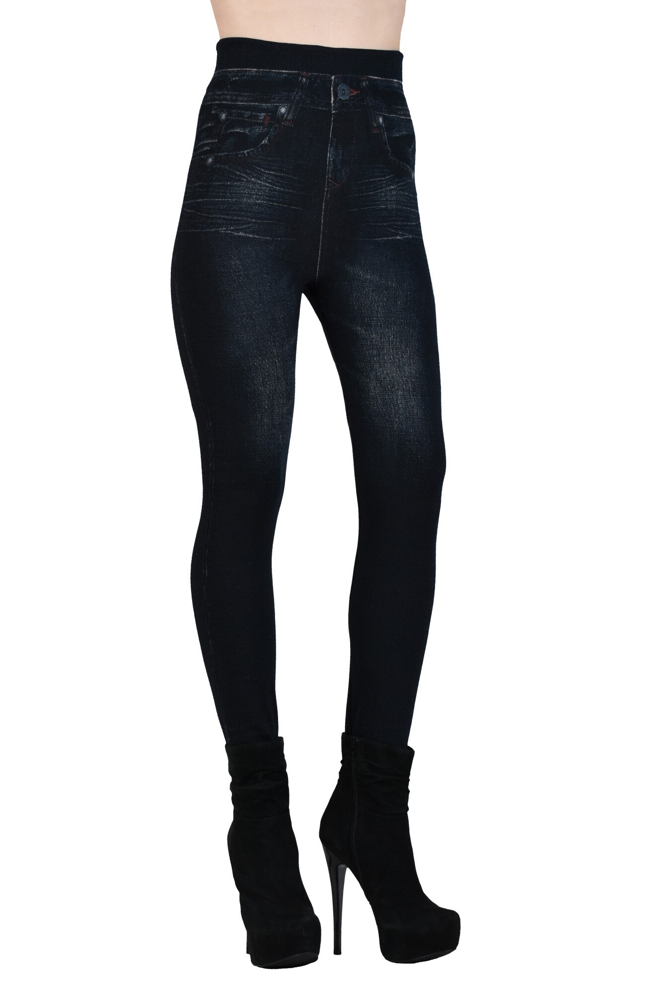 Colanti Blugi Modelatori Vatuiti B309W, Negru