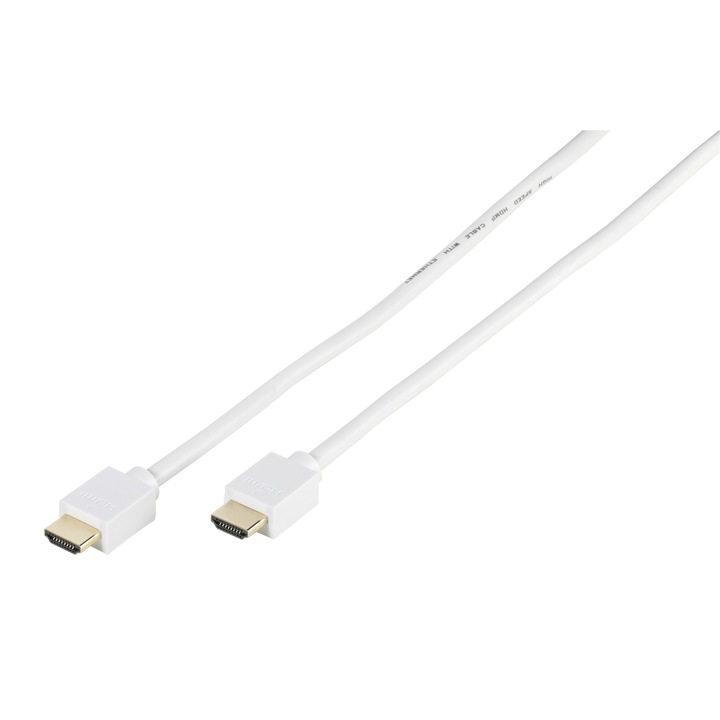 Кабел HDMI Vivanco 47164, Високоскоростен, Бял, 1м