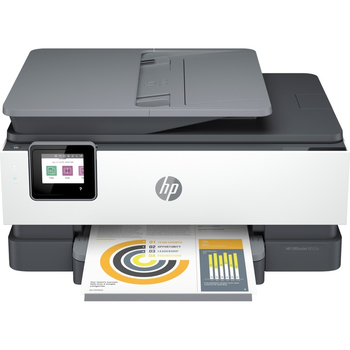 Мултифункционално мастиленоструйно цветно устройство HP OfficeJet PRO 8022E, Мрежа, Wireless, Duplex, ADF, A4, HP Plus, Instant Ink