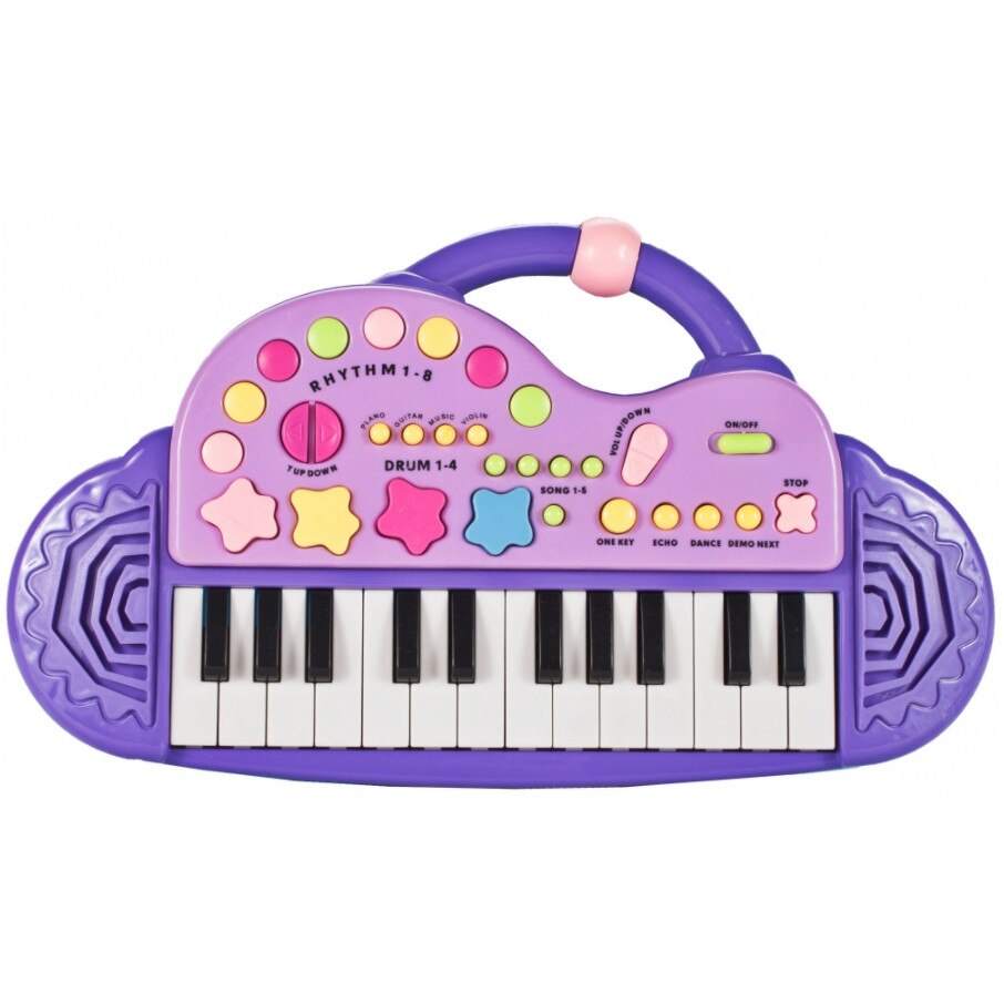 Orga Electronica Interactiva idealStore Let's Sing Pentru Copii, Portabila, Maner Confortabil, 29 Taste, 2 Difuzoare Incorporate, 8 Moduri Ritmice, 5 Melodii Preincarcate, Buton de Control al Volumului, Buton de Pornire/Oprire